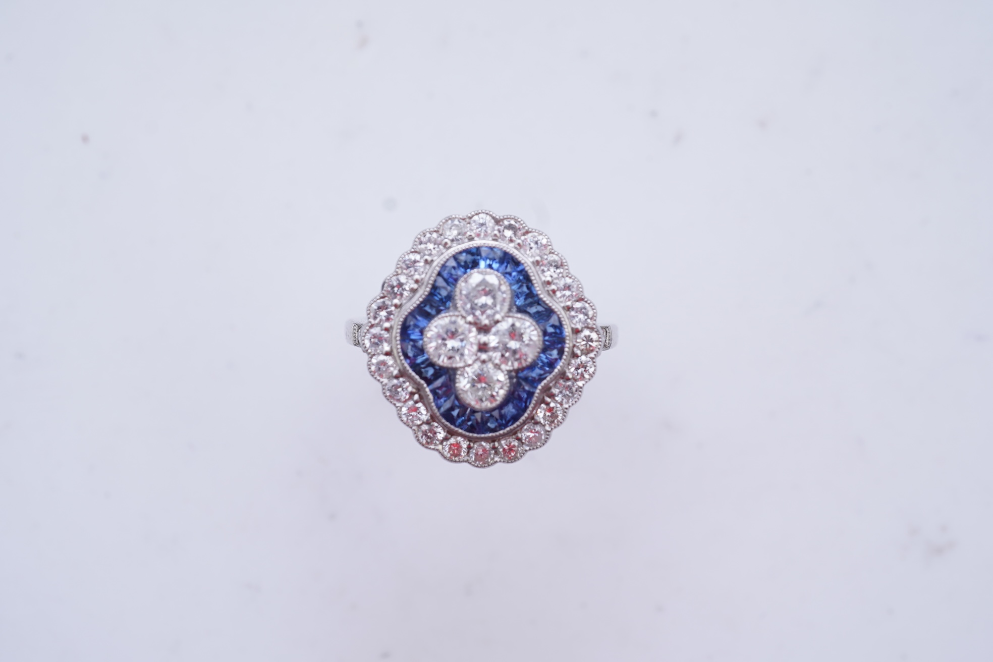 A sapphire and diamond ring